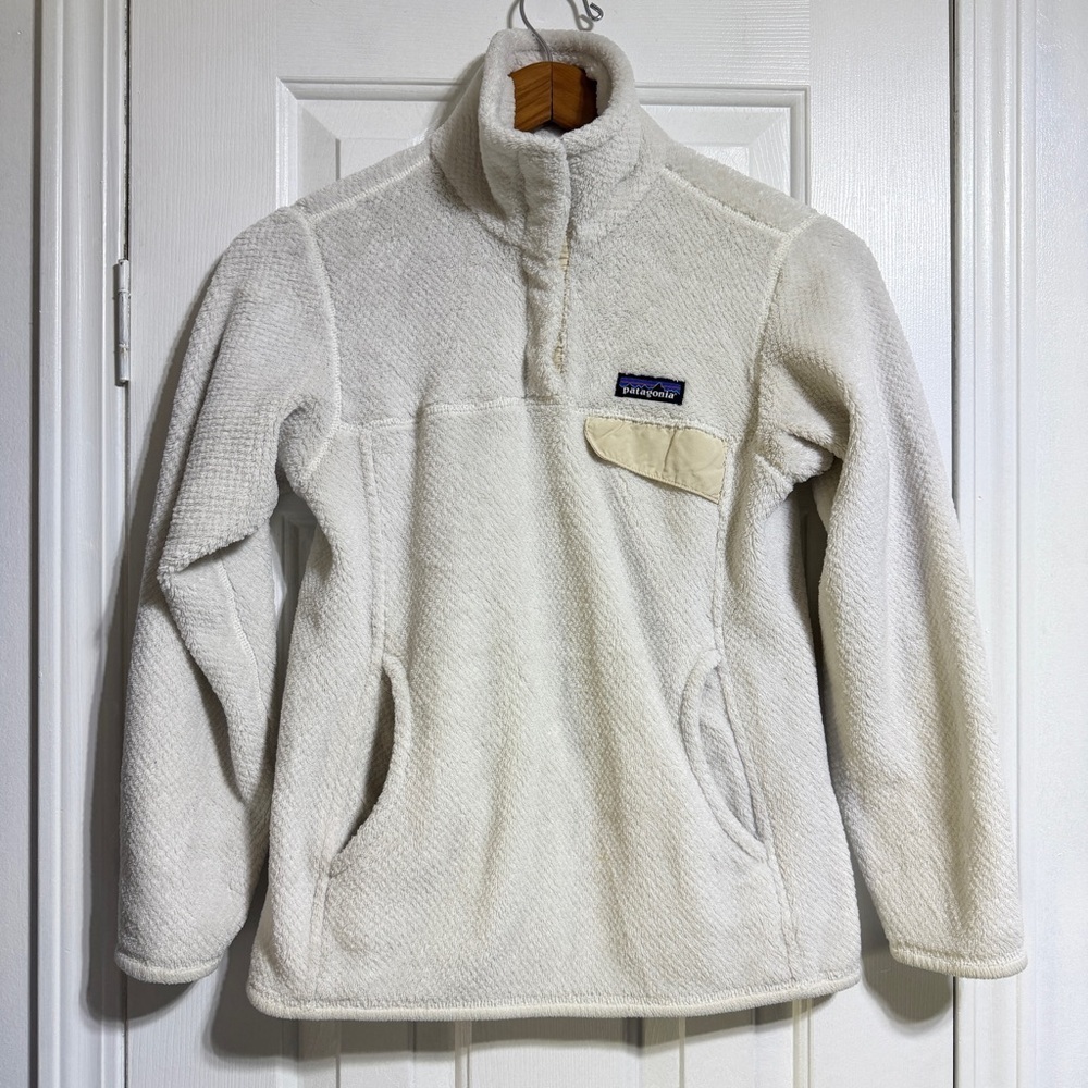 Patagonia Women's Re-Tool Snap-T white Fleece Pullover size XS sweater